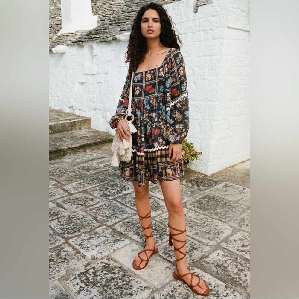 Spell Floral Patchwork Mini Dress - Multicolor - image 2